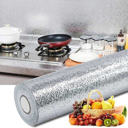 Papel Aluminio Adhesivo para Cocina – Protector Antigrasa y Resistente al Calor (2 rollos)
