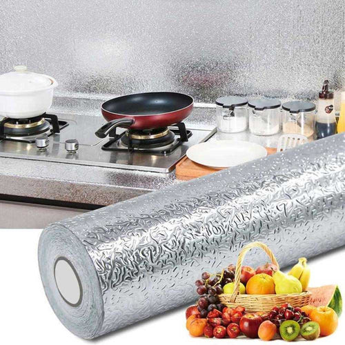 Papel Aluminio Adhesivo para Cocina – Protector Antigrasa y Resistente al Calor (2 rollos)