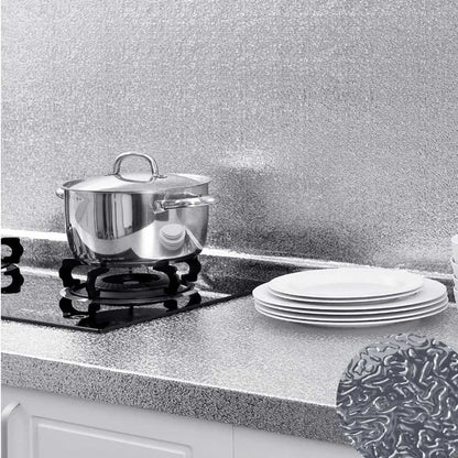Papel Aluminio Adhesivo para Cocina – Protector Antigrasa y Resistente al Calor (2 rollos)